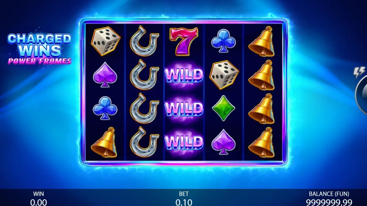 Charged Wins: Power Frames slot machine neon interface